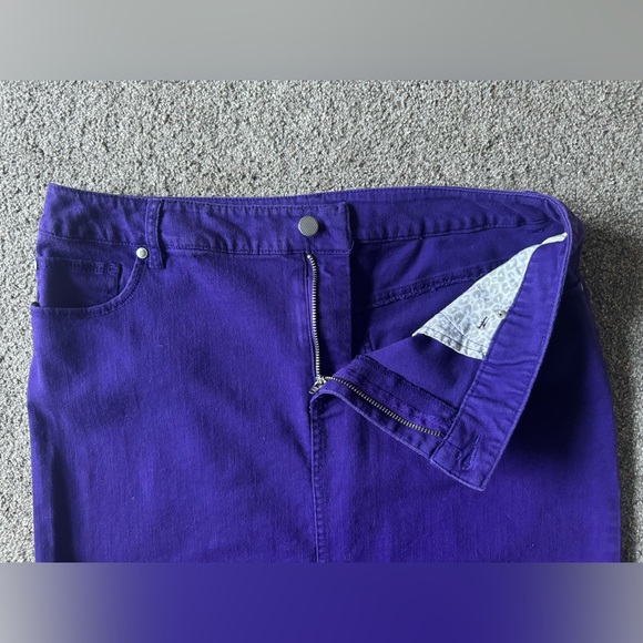 Chico’s Denim Skirt Size S (1,5) pencil Workwear Classic Purple Casual - Picture 7 of 11